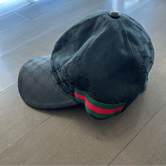 Gucci men’s baseball cap hat GG logo monogram web ball hat size medium m - Picture 2 of 7